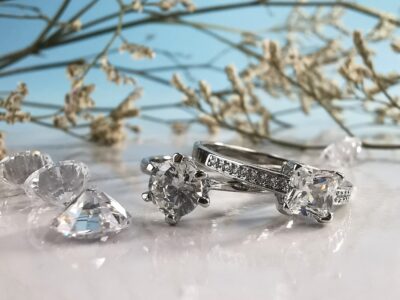 sterling silver gemstone ring set