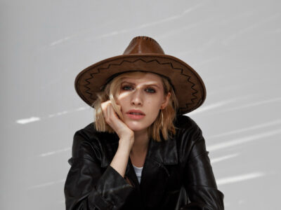 leather newsboy cap