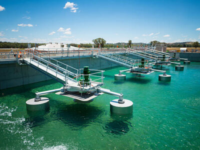 Water being filled into treatment tank for hydrotesting