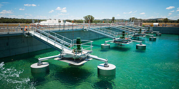 Water being filled into treatment tank for hydrotesting
